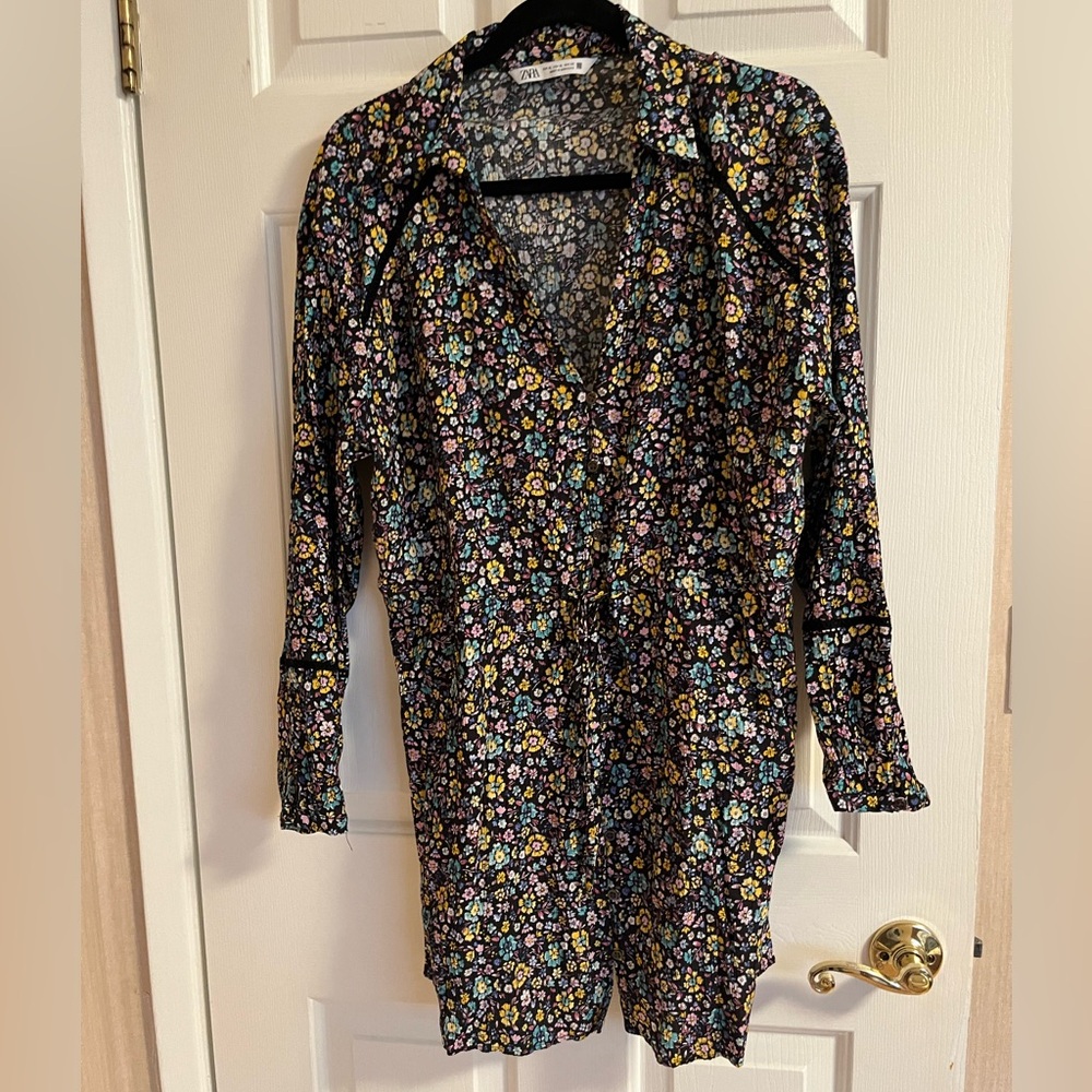 Zara Floral Black Dress